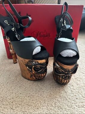 Pleaser Brown Platform High Heel Sandals